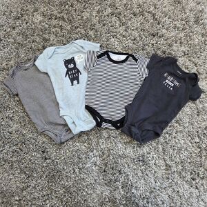 Carter's, Baby Starters Bodysuits One-Piece 3M Bear Striped Graphic 4pc